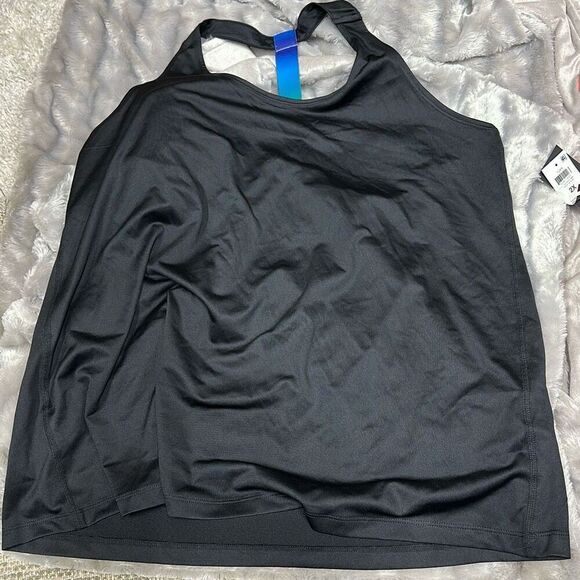 ID Ideology Plus Size Rainbow T Back Tank Top Deep Black Size 3X - Picture 2 of 3